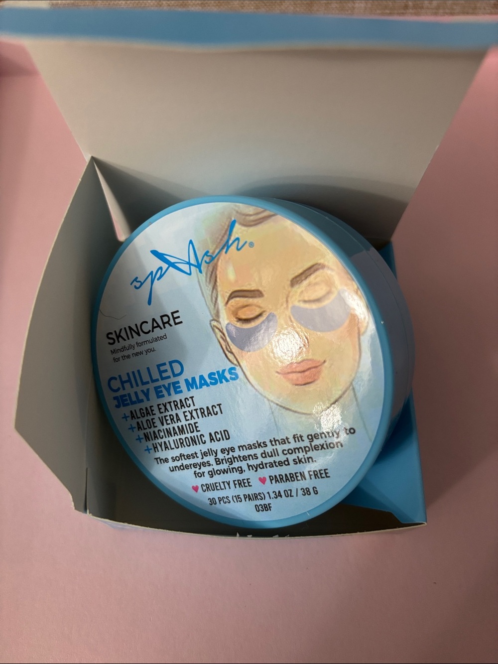NEW Splash Chilled Jelly Eye Masks - Light Blue